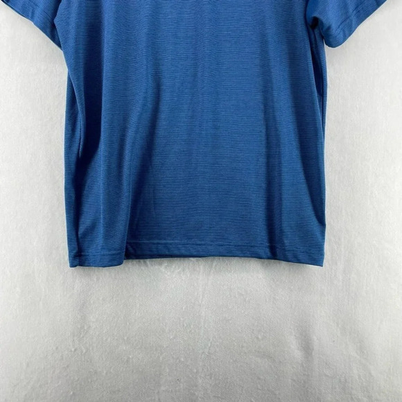 Columbia T-Shirt Men's Sz M Blue Striped Crew Neck Printed Logo Short Sleeves - Picture 7 of 12